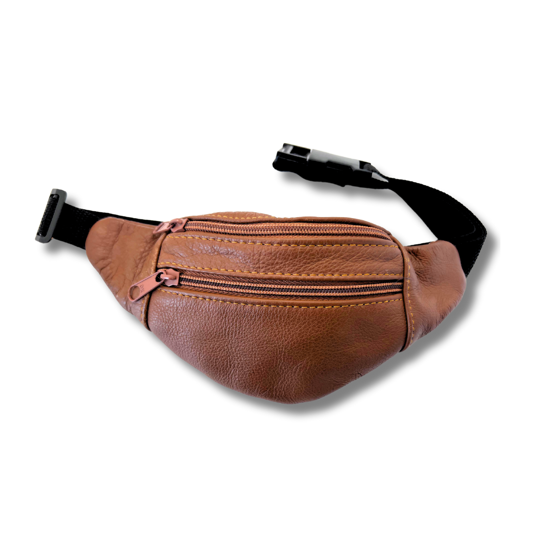 Leather fanny pack – unisex adjustable waist bag for men and women
