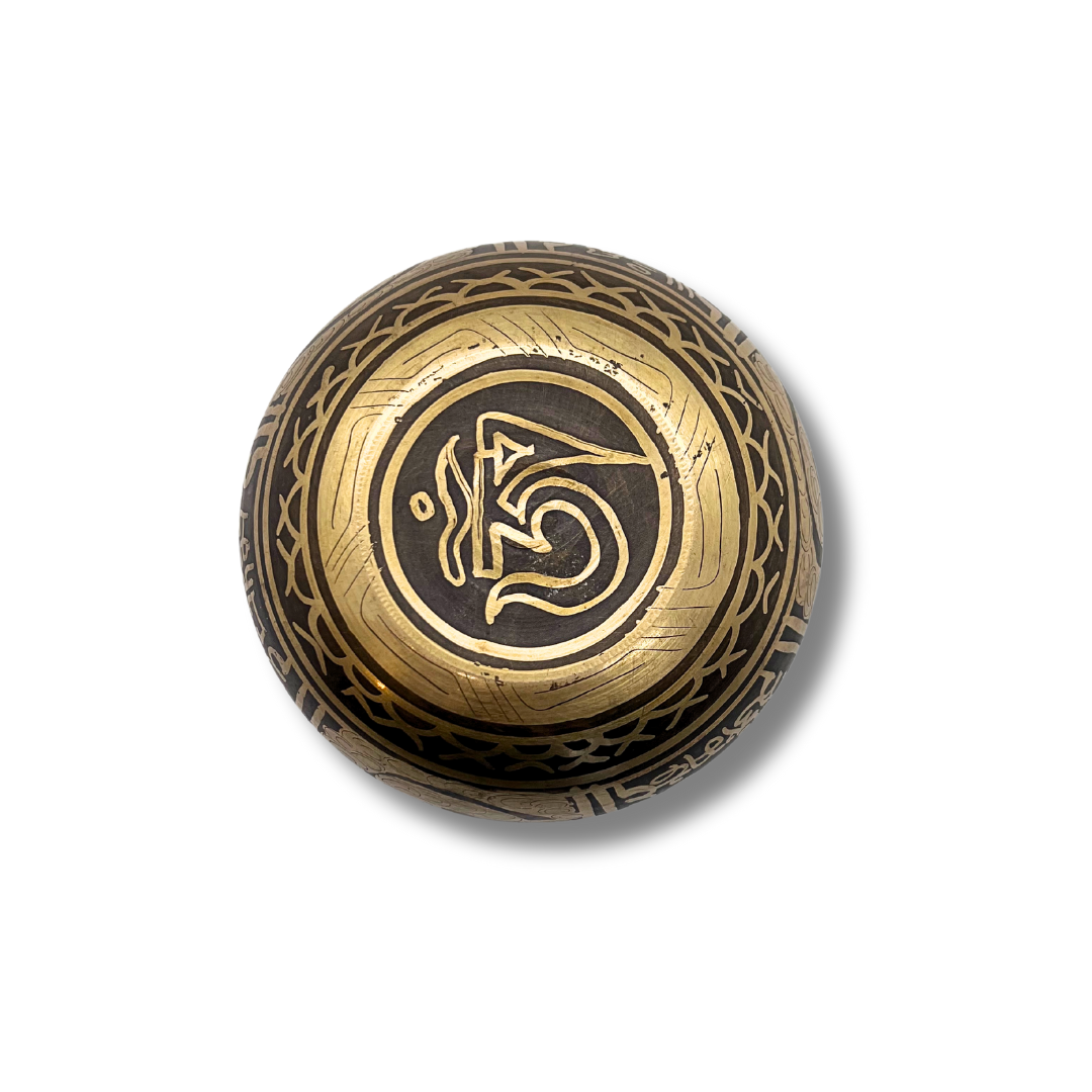 Hand-Hammered Singing Bowl W/ Buddha meditation (5-Inch) Awake Healer