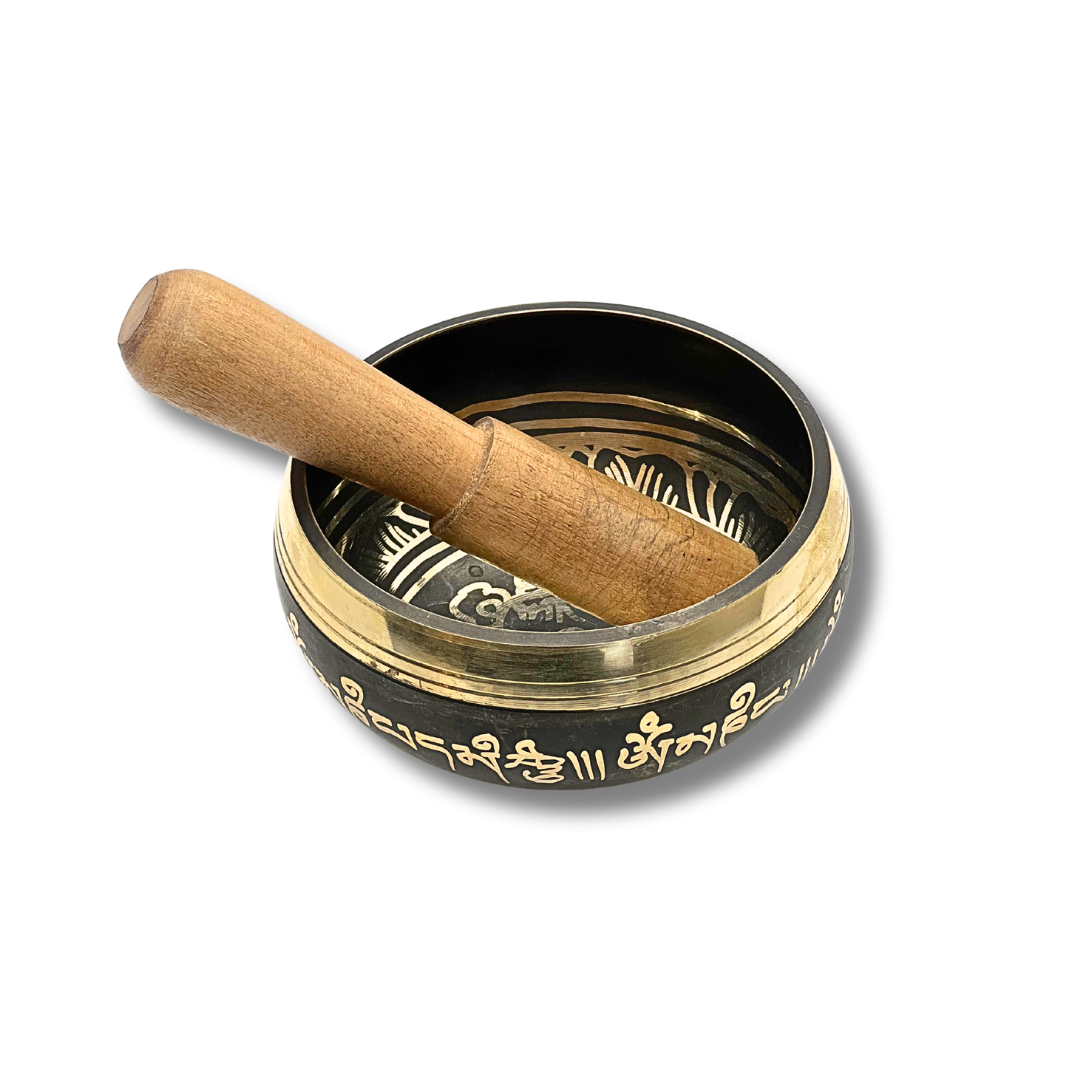 Handmade Bronze Singing Bowl (4-inch) From Nepal Om Mani Padme Hum Design