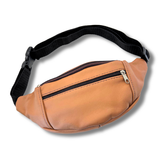 Stylish Tan Leather Fanny Pack Waist Bag – Perfect for Everyday Use Awake Healer
