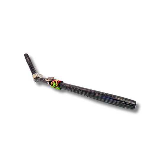 Shipibo Ayahuasca and Quartz Chonta Wood Beaded Tepi - Handcrafted Artistry 9" Awake Healer