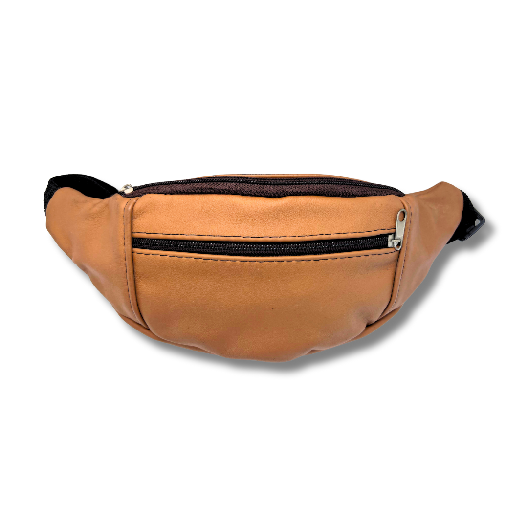 Stylish Tan Leather Fanny Pack Waist Bag – Perfect for Everyday Use Awake Healer