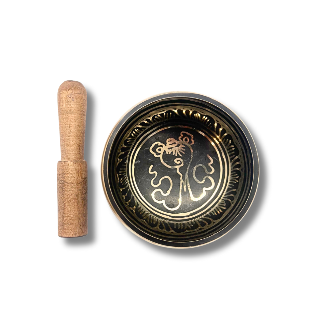 Handmade Bronze Singing Bowl (4-inch) From Nepal Om Mani Padme Hum Design