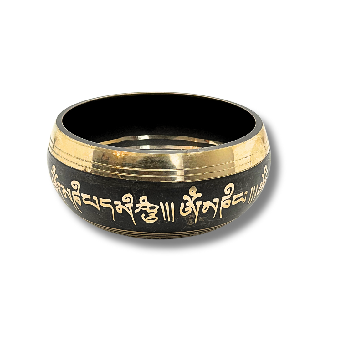 Handmade Bronze Singing Bowl (4-inch) From Nepal Om Mani Padme Hum Design
