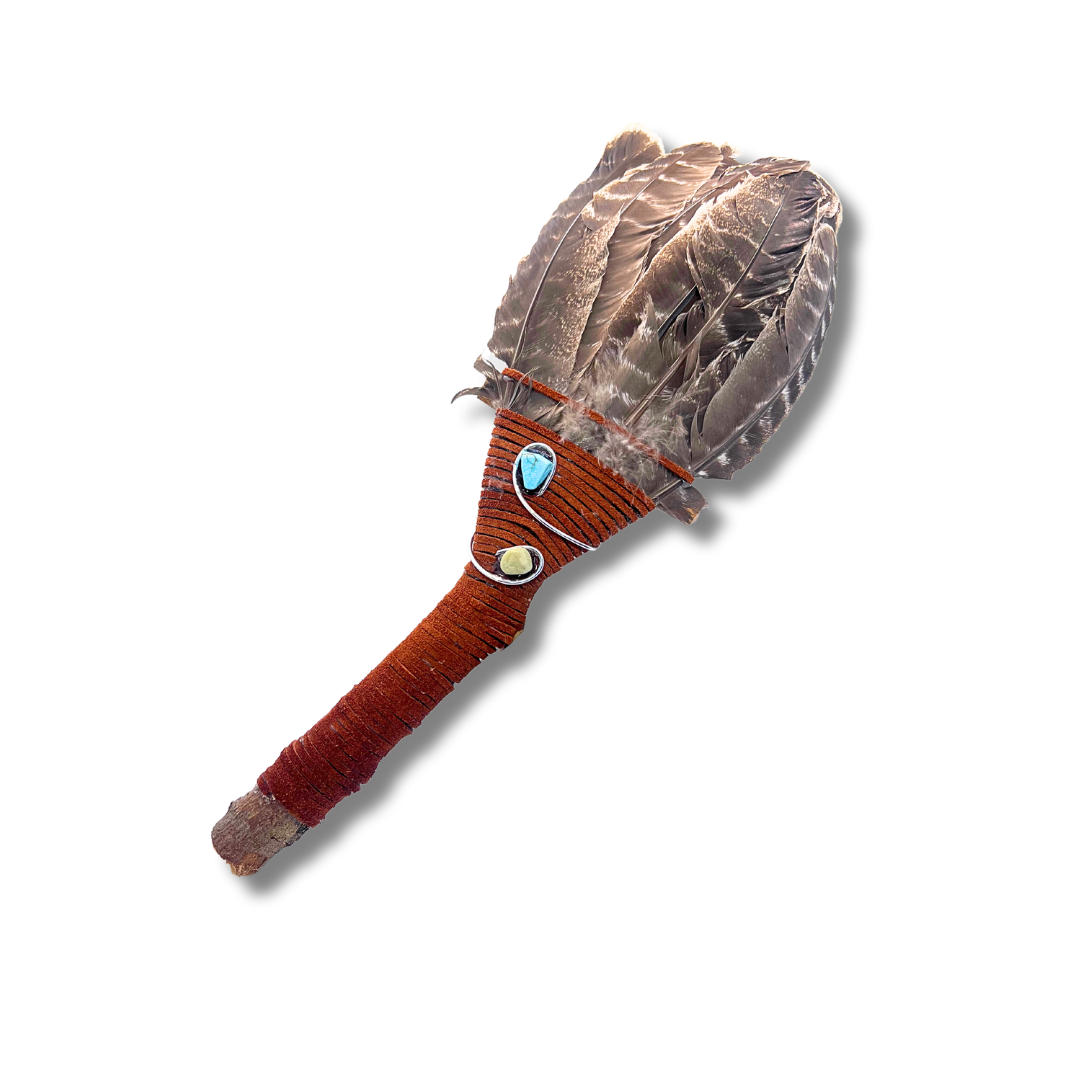 Crystal-Charged Handmade Feather Fans - Embrace Sacred Rituals Awake Healer