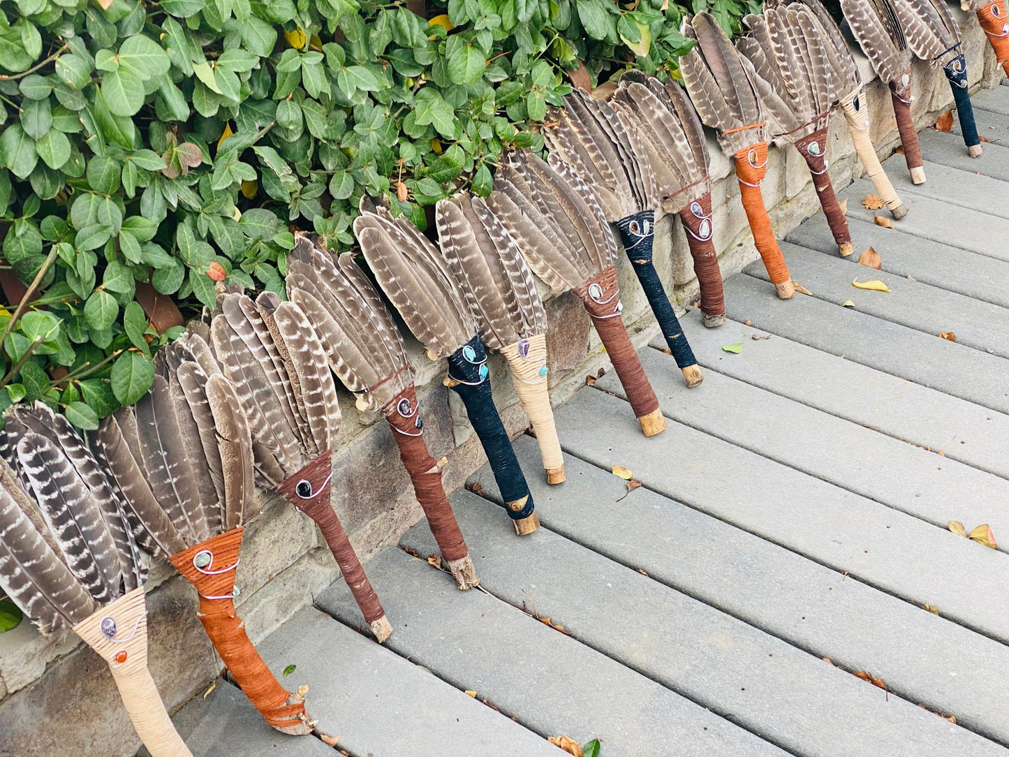 Crystal-Charged Handmade Feather Fans - Embrace Sacred Rituals Awake Healer