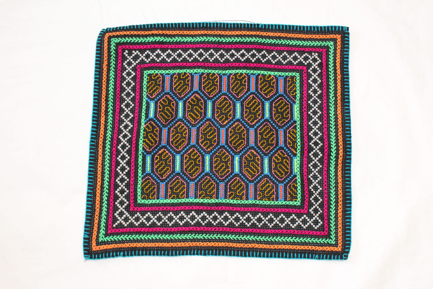 Ayahuasca Vine Hand-Stitched Shipibo Tapestry Awake Healer