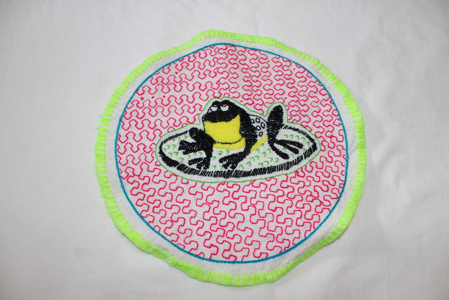 Shipibo Handstiched Round Tapestry Awake Healer