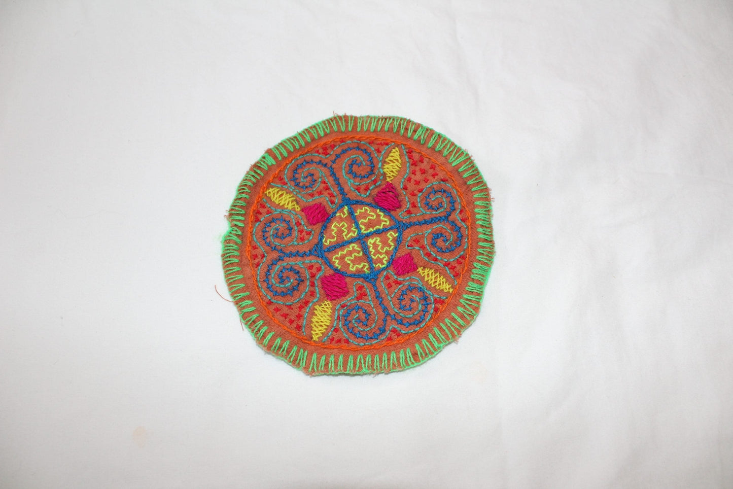 Shipibo Handstiched Round Tapestry Awake Healer