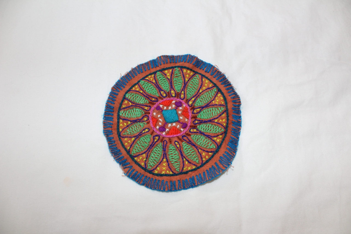 Shipibo Handstiched Round Tapestry Awake Healer
