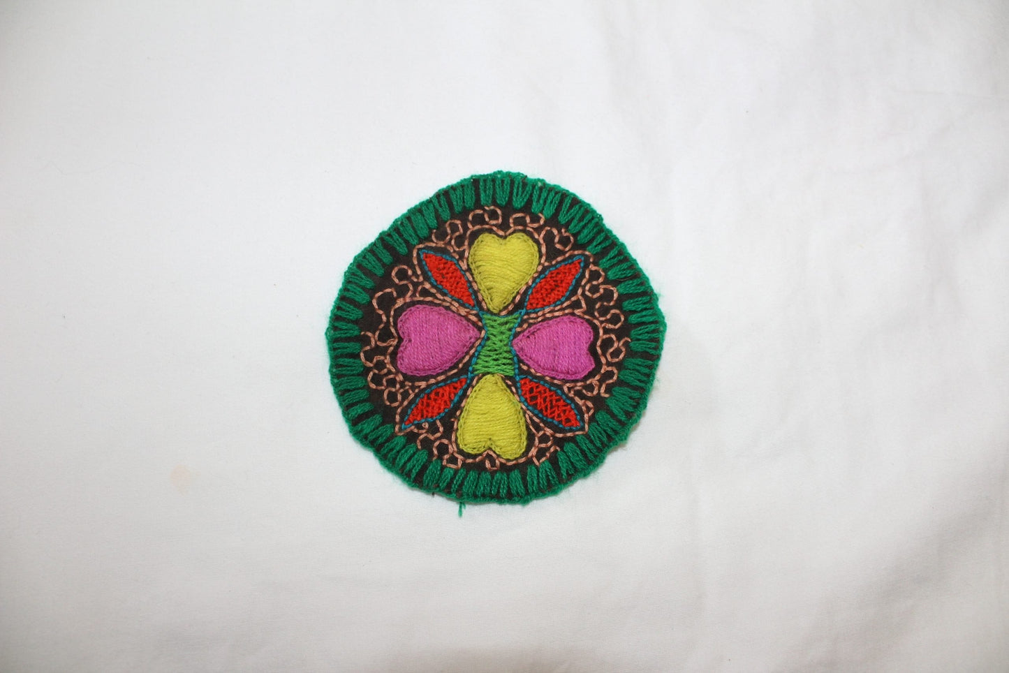 Shipibo Handstiched Round Tapestry Awake Healer