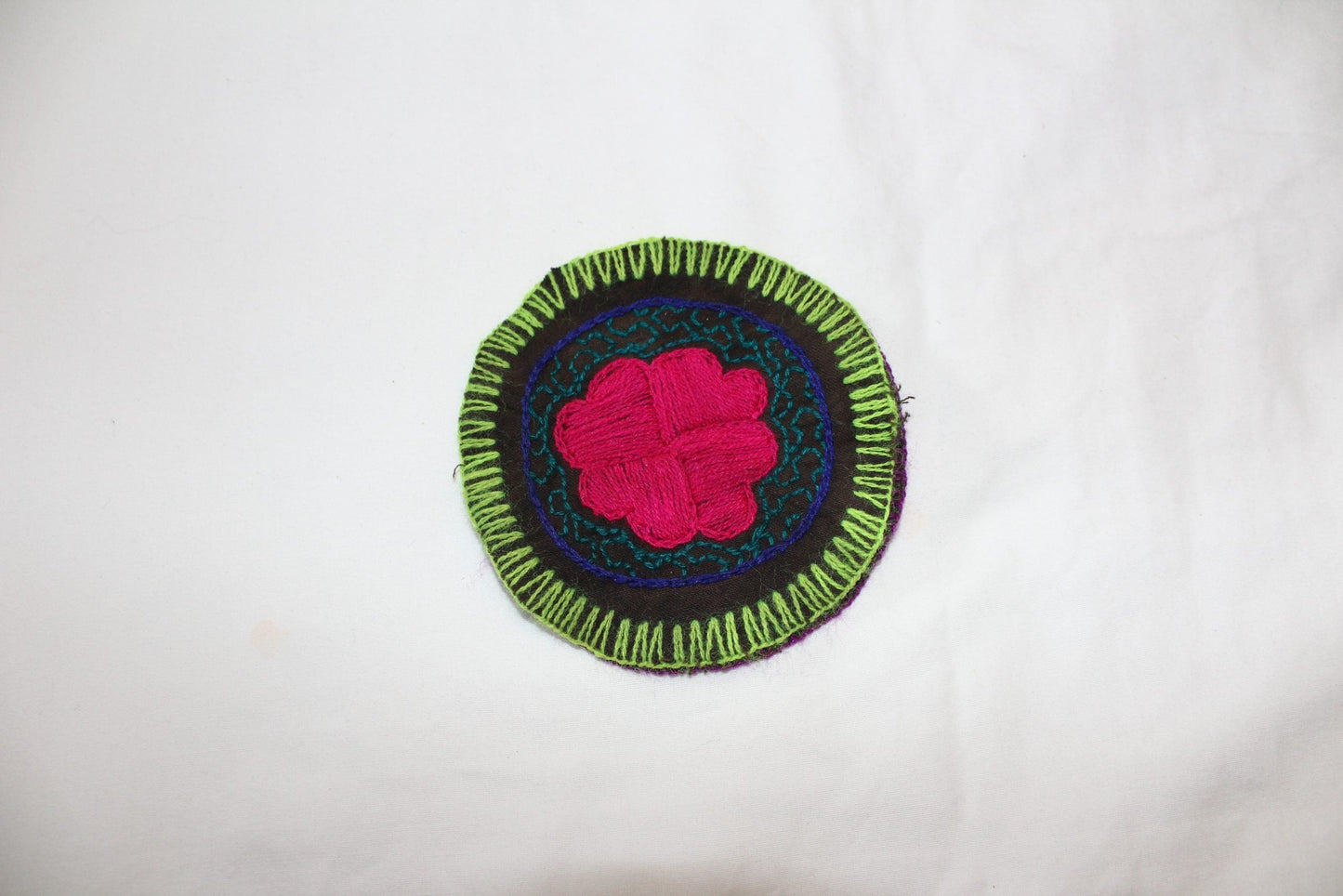 Shipibo Handstiched Round Tapestry Awake Healer