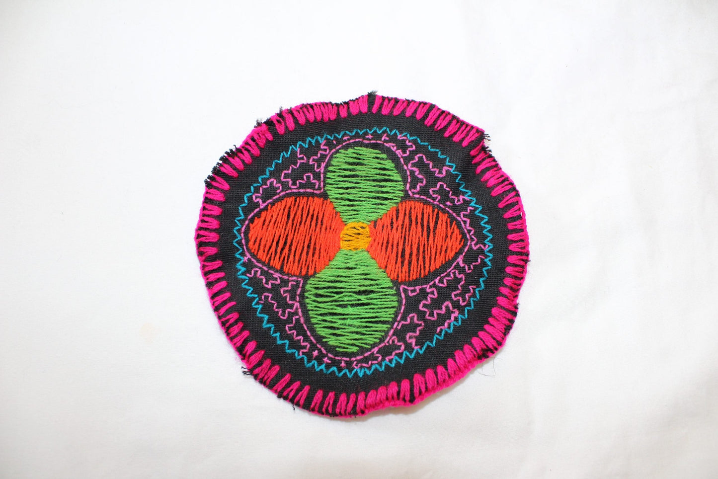 Shipibo Handstiched Round Tapestry Awake Healer