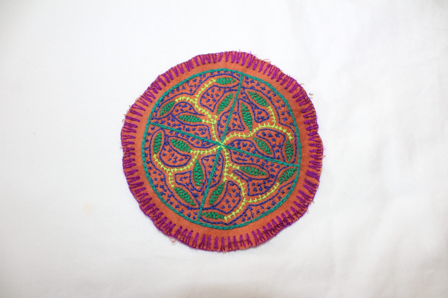 Shipibo Handstiched Round Tapestry Awake Healer
