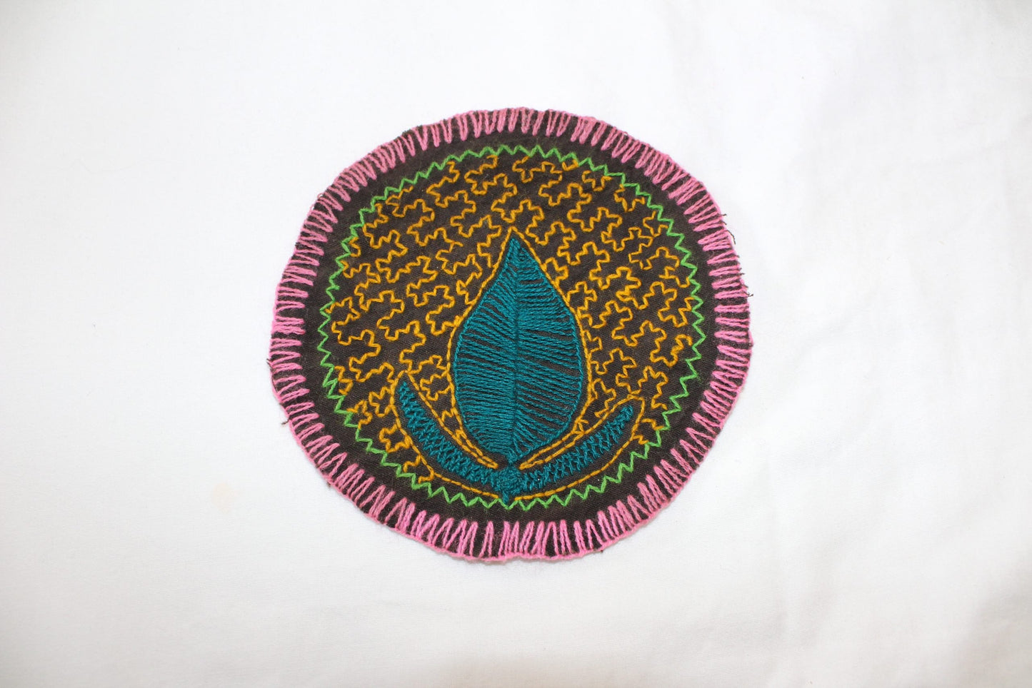 Shipibo Handstiched Round Tapestry Awake Healer