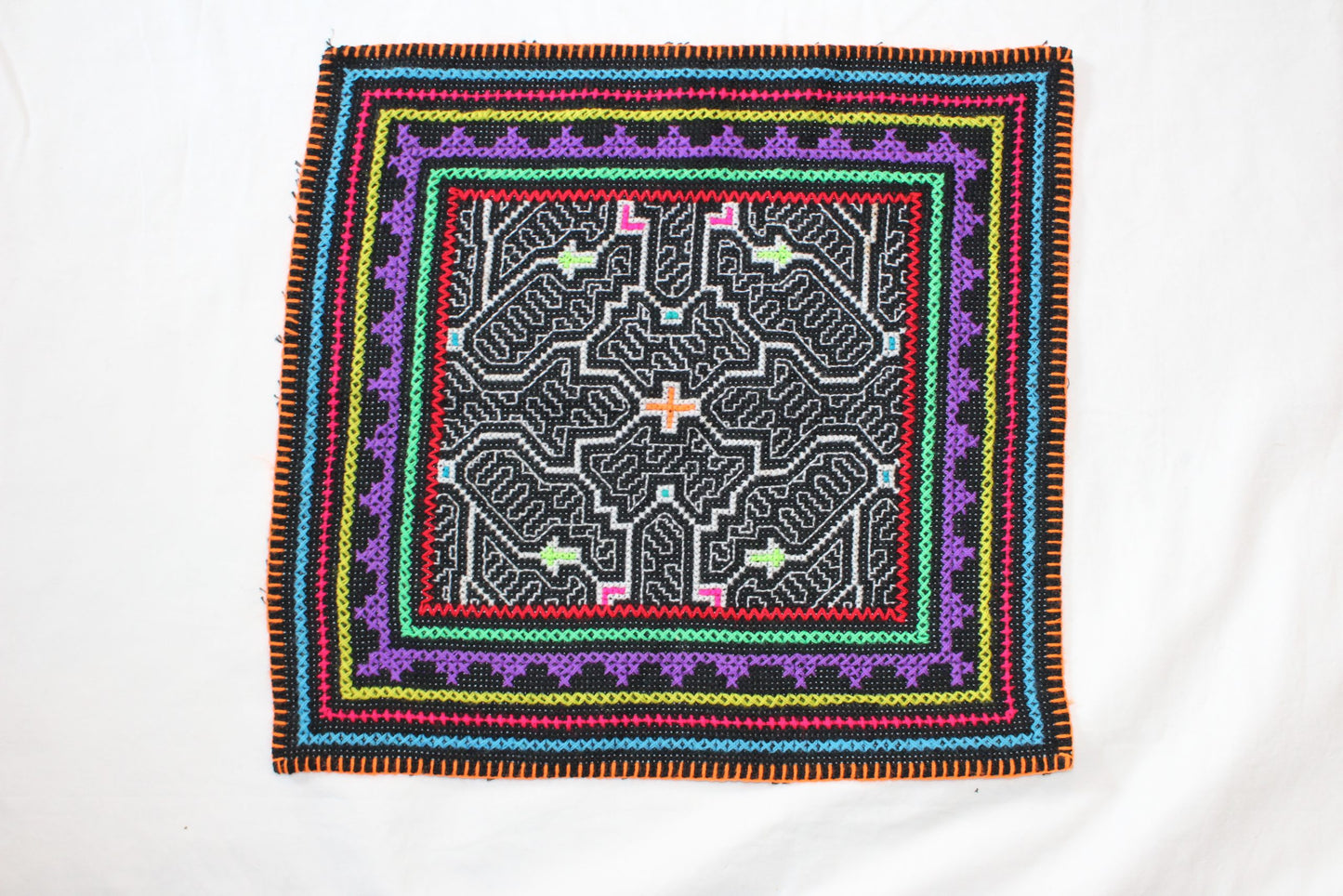 Ayahuasca Vine Hand-Stitched Shipibo Tapestry Awake Healer