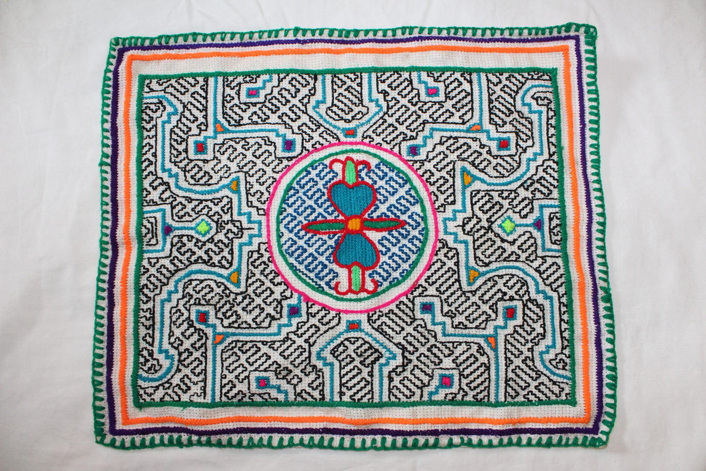 Ayahuasca Vine Hand-Stitched Shipibo Tapestry Awake Healer
