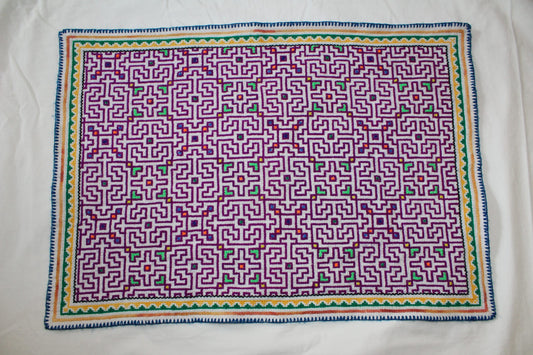 Ayahuasca Vine Hand-Stitched Shipibo Tapestry Awake Healer