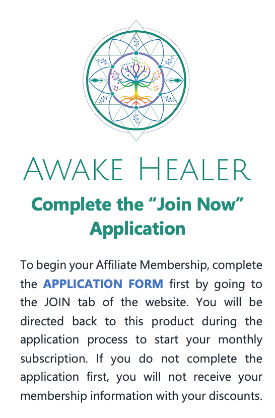 PRO Affiliate Membership Application Awake Healer