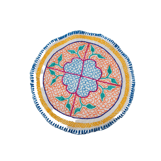 Shipibo Handstiched Round Tapestry Awake Healer