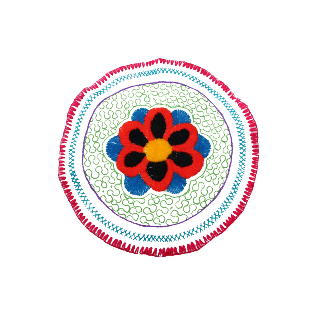 Shipibo Handstiched Round Tapestry Awake Healer