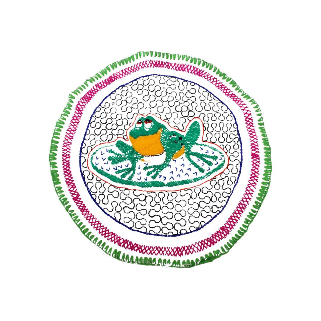 Shipibo Handstiched Round Tapestry Awake Healer