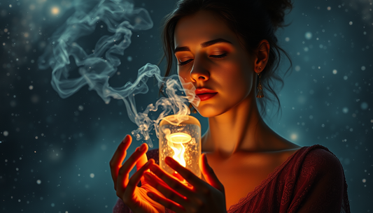 Ritual with candles and plant medicines for connection and protection
