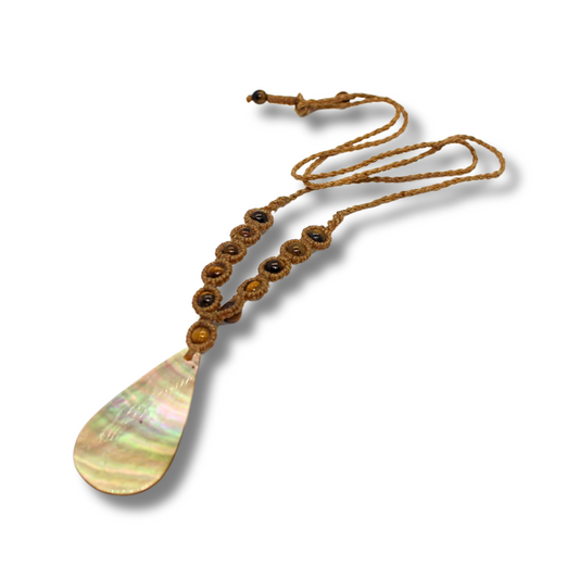 Beautifully Handcrafted Shipibo/Abalone Shell Pendant