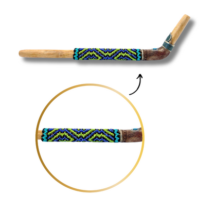 Sacred Amazonian Tepi Hapé Pipe – Shipibo beaded craftsmanship for meditation and spiritual practice