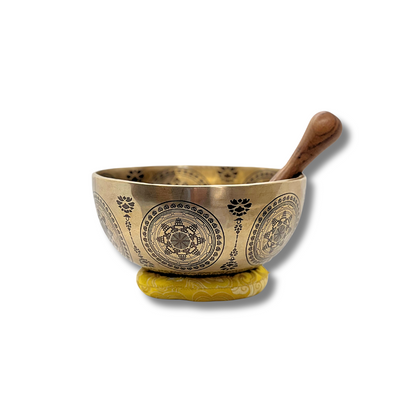 Handmade Bronze Singing Bowl Krishna design (8-9 inch) Awake Healer