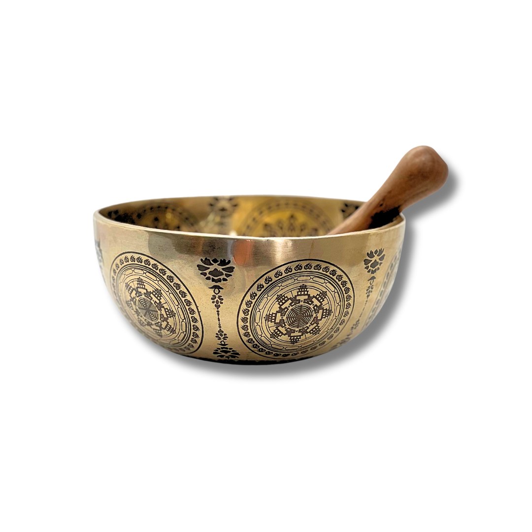Handmade Bronze Singing Bowl Krishna design (8-9 inch) Awake Healer