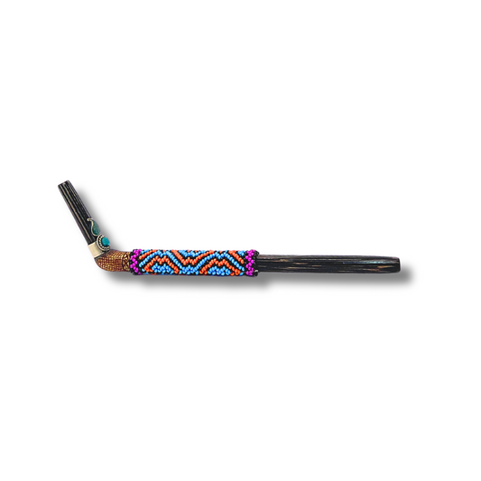 Shipibo Chonta Wood Beaded Tepi Shamanic hape rapeh administrator pipe