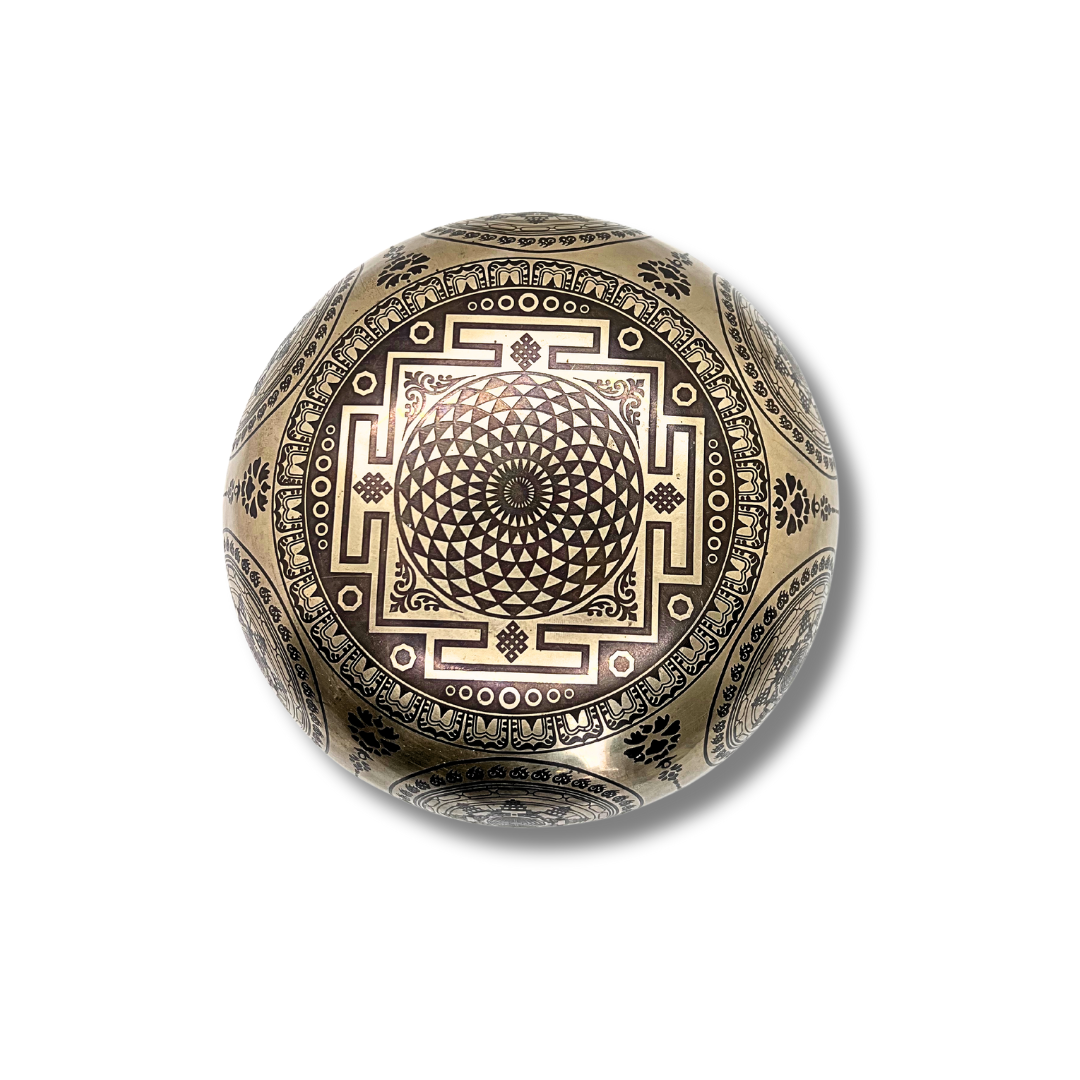 Handmade Bronze Singing Bowl Krishna design (8-9 inch) Awake Healer