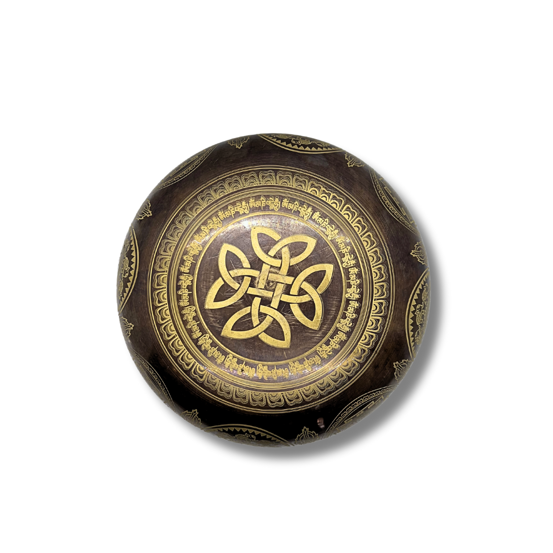 Handmade Bronze Singing Bowl Om Design (7-8 inch)