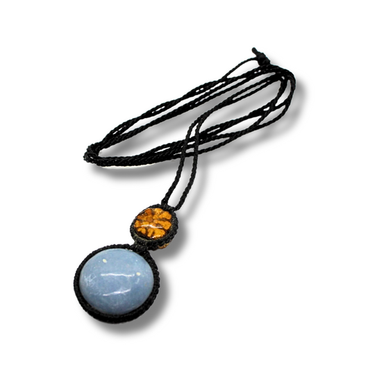 Shipibo Ayahuasca Vine/Stone pendant
