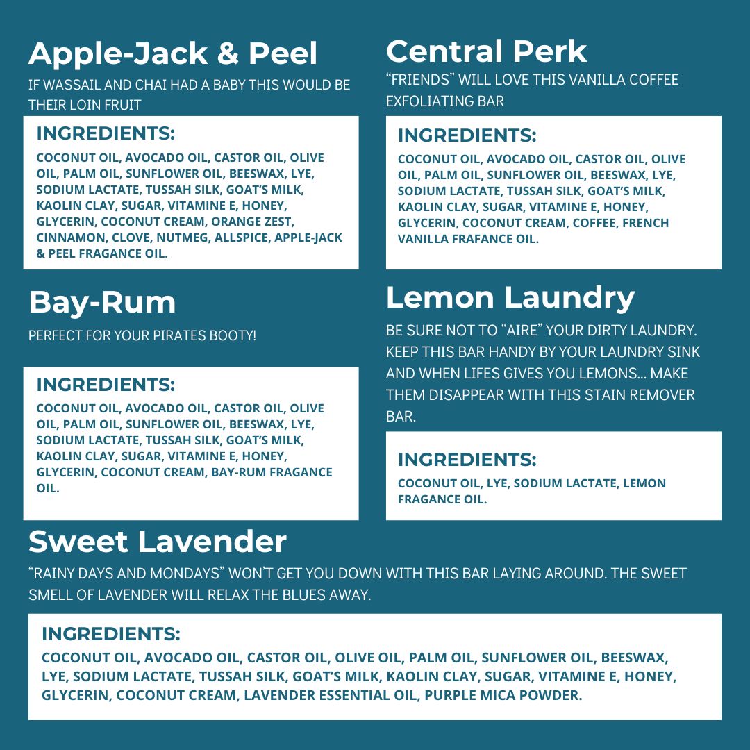 Handmade artisan bar soaps natural ingredients 