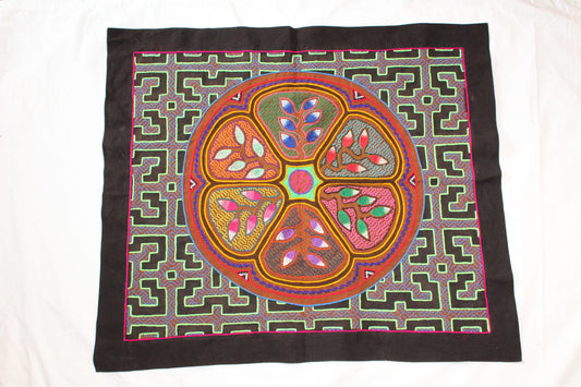 Ayahuasca Vine Hand-Stitched Shipibo Tapestry