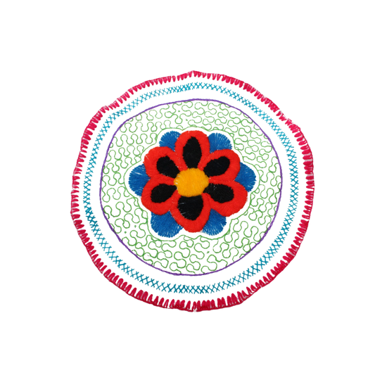 Shipibo Handstiched Round Tapestry